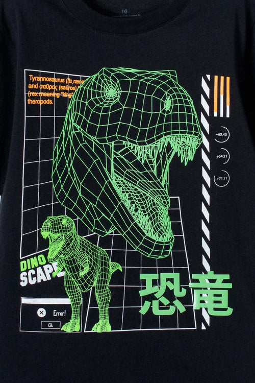 CAMISETA MIC NEGRA ESTAMPADA PARA NIÑO