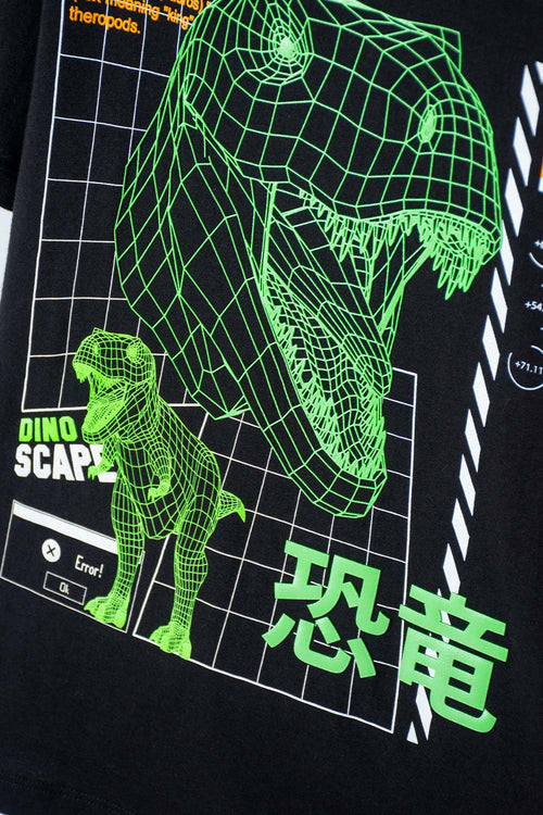 CAMISETA MIC NEGRA ESTAMPADA PARA NIÑO