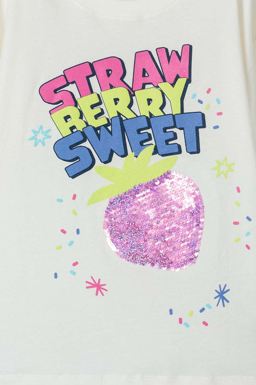 CAMISETA MIC DE MANGA CORTA MARFIL PARA NIÑA