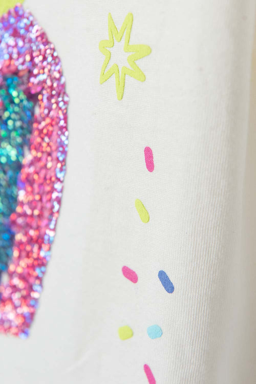 CAMISETA MIC DE MANGA CORTA MARFIL PARA NIÑA