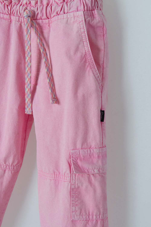 JOGGER DE LITTLEMIC CON CORDON ROSADO PARA NIÑA 2T A 5T
