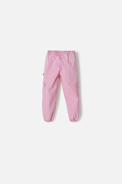JOGGER DE LITTLEMIC CON CORDON ROSADO PARA NIÑA 2T A 5T
