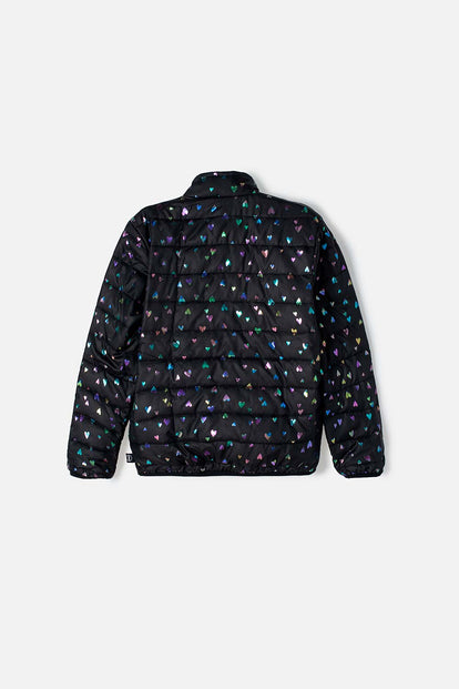 CHAQUETA DE MIC CON CIERRE NEGRO PARA NIÑA