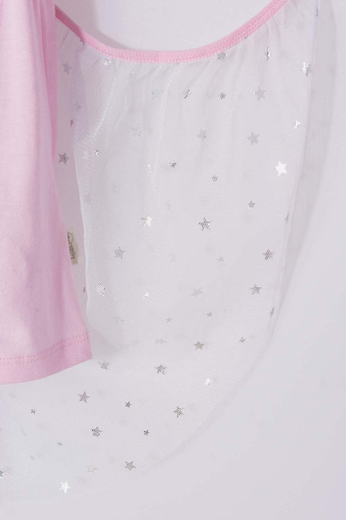 CAMISETA DE LITTLEMIC CON DIADEMA MULTICOLOR PARA NIÑA 2T A 5T