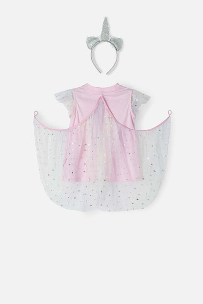 CAMISETA DE LITTLEMIC CON DIADEMA MULTICOLOR PARA NIÑA 2T A 5T