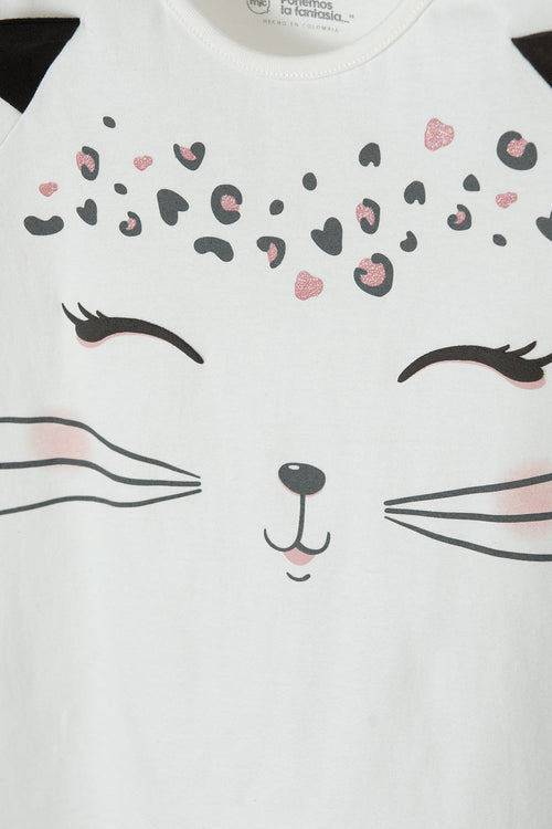 CONJUNTO MIC MARFIL Y NEGRO DE PANTALÓN LARGO PARA NIÑA