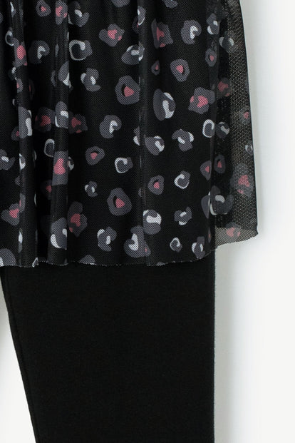 CONJUNTO MIC MARFIL Y NEGRO DE PANTALÓN LARGO PARA NIÑA