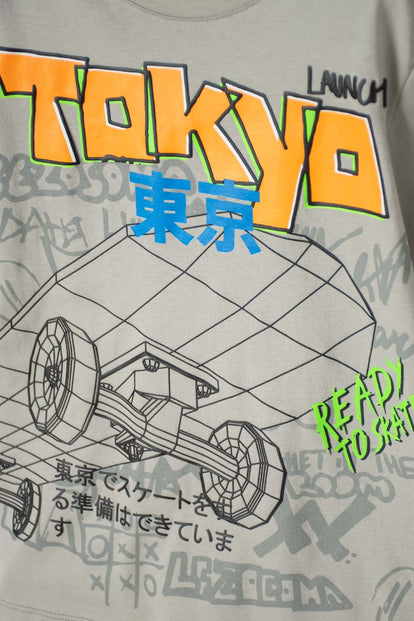 CAMISETA MIC VERDE ESTAMPADA PARA NIÑO