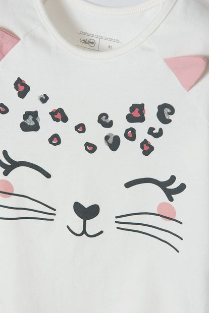 CONJUNTO DE LITTLEMIC CON DIADEMA MARFIL Y PALO DE ROSA PARA NIÑA 2T A 5T