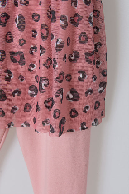 CONJUNTO DE LITTLEMIC CON DIADEMA MARFIL Y PALO DE ROSA PARA NIÑA 2T A 5T