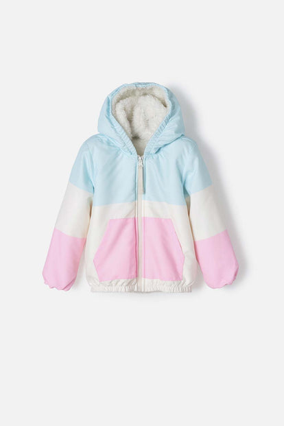  CHAQUETA DE LITTLEMIC CON CAPUCHA MULTICOLOR PARA NIÑA 2T A 5T