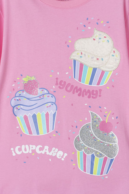 CAMISETA MIC ROSADA DE DISEÑO CLÁSICO PARA NIÑA