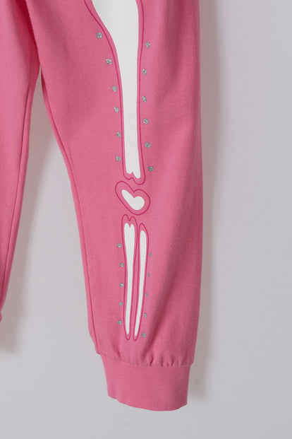 PIJAMA DE LITTLEMIC CON PANTALÓN LARGO ROSADO PARA NIÑA 2T A 5T