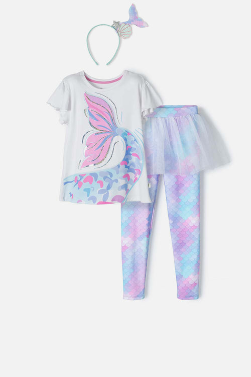 CONJUNTO MIC MULTICOLOR CON FALDA TIPO TUTÚ PARA NIÑA