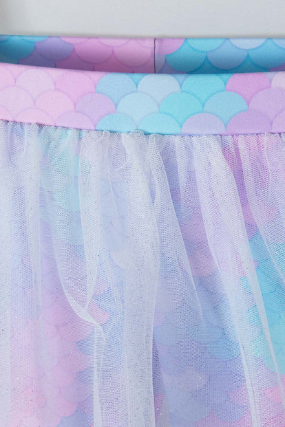 CONJUNTO MIC MULTICOLOR CON FALDA TIPO TUTÚ PARA NIÑA