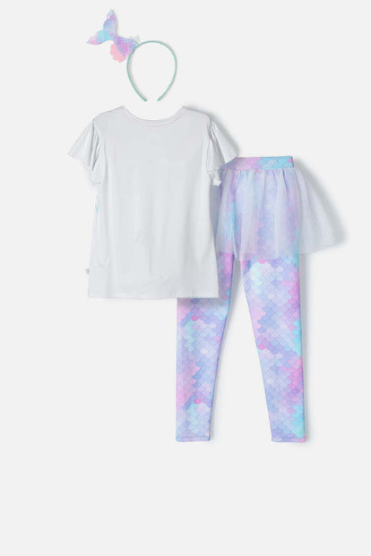 CONJUNTO MIC MULTICOLOR CON FALDA TIPO TUTÚ PARA NIÑA