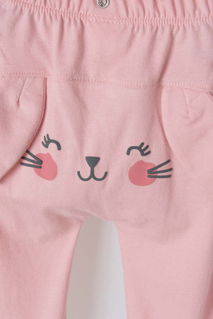 PIJAMA DE LITTLEMIC CON PANTALÓN LARGO VERDE Y PALO DE ROSA PARA BEBÉ NIÑA