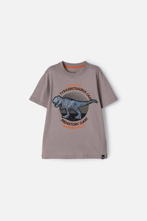 CAMISETA DE MIC MANGA CORTA TAUPE PARA NIÑO