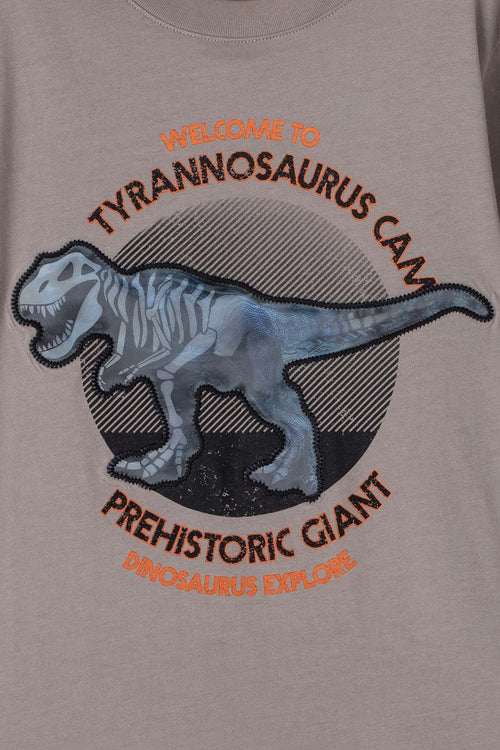 CAMISETA DE MIC MANGA CORTA TAUPE PARA NIÑO