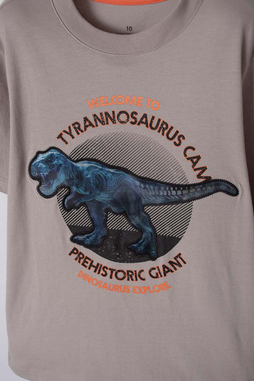 CAMISETA DE MIC MANGA CORTA TAUPE PARA NIÑO