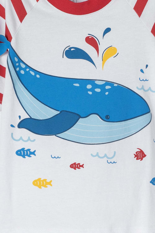 Card slide image -  CAMISETA LITTLEMIC BLANCO Y ROJO MANGA CORTA PARA NIÑO 2T A 5T