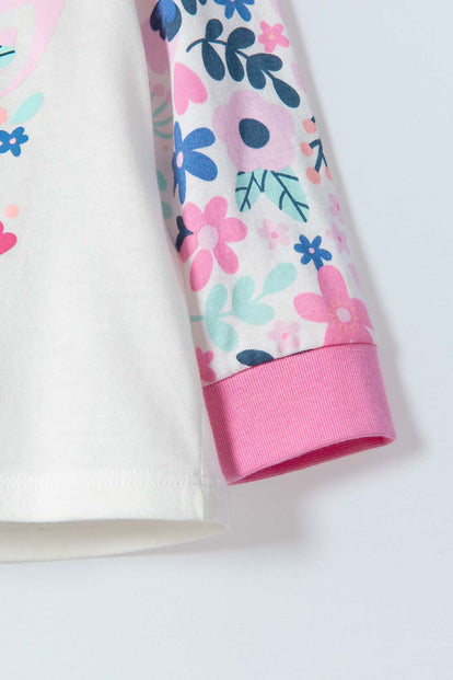 PIJAMA LITTLEMIC CON PANTALÓN LARGO MULTICOLOR PARA BEBÉ NIÑA