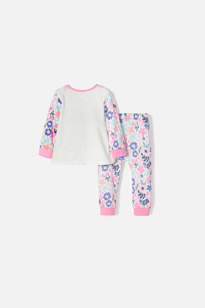 PIJAMA LITTLEMIC CON PANTALÓN LARGO MULTICOLOR PARA BEBÉ NIÑA