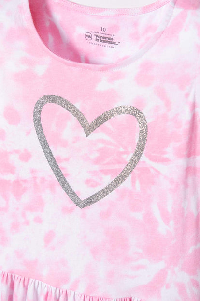 VESTIDO DE MIC MANGA SISA ROSADO PARA NIÑA