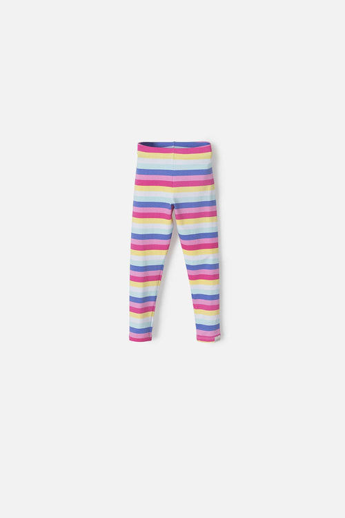 LEGGINGS LITTLEMIC MULTICOLOR CON ELÁSTICO PARA NIÑA 2T A 5T
