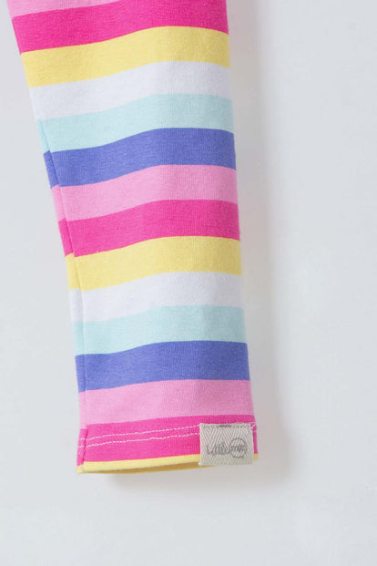 LEGGINGS LITTLEMIC MULTICOLOR CON ELÁSTICO PARA NIÑA 2T A 5T