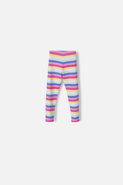 LEGGINGS LITTLEMIC MULTICOLOR CON ELÁSTICO PARA NIÑA 2T A 5T