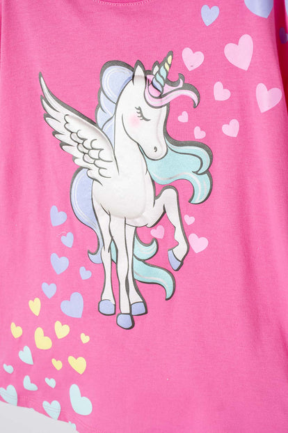 CAMISETA DE MIC MANGA CORTA ROSADA PARA NIÑA