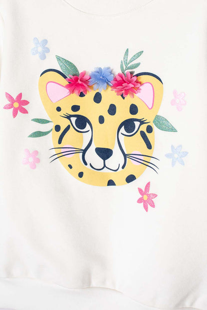 BUZO DE LITTLEMIC CERRADO MARFIL PARA NIÑA 2T A 5T