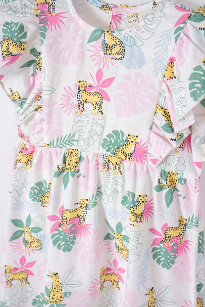 VESTIDO LITTLEMIC CON BOLERO MULTICOLOR PARA NIÑA 2T A 5T