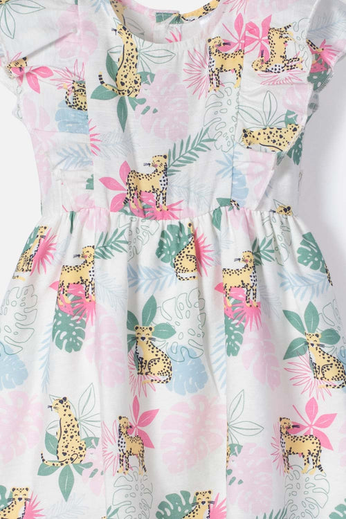 VESTIDO LITTLEMIC CON BOLERO MULTICOLOR PARA BEBE NIÑA