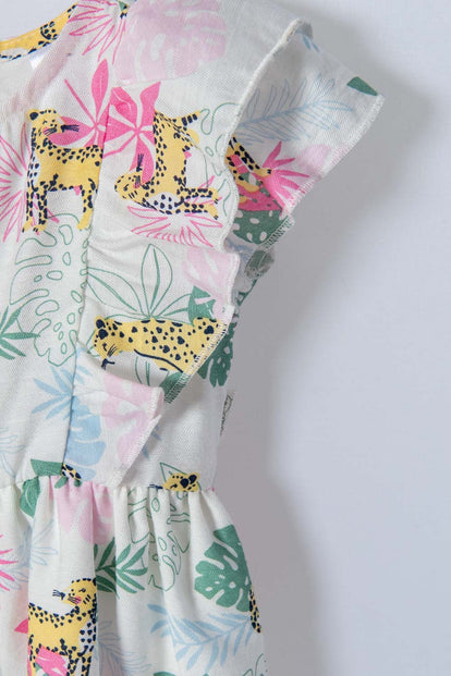 VESTIDO LITTLEMIC CON BOLERO MULTICOLOR PARA BEBE NIÑA