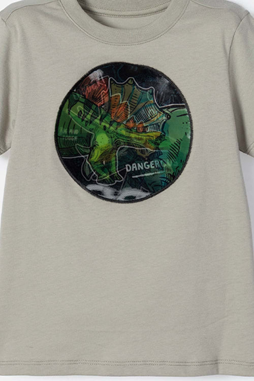 CAMISETA DE LITTLEMIC MANGA CORTA VERDE PARA NIÑO 2T A 5T