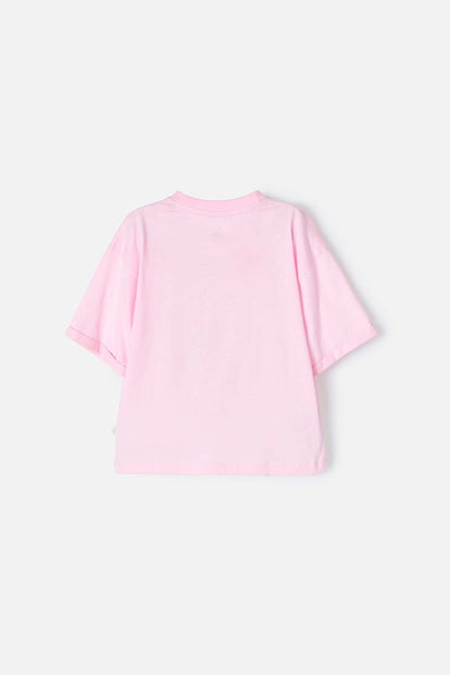 CAMISETA DE MIC MANGA CORTA ROSADO PARA NIÑA