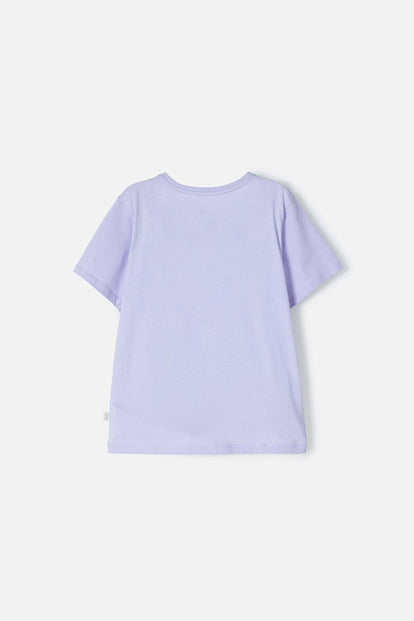 CAMISETA DE MIC MANGA CORTA LILA PARA NIÑA