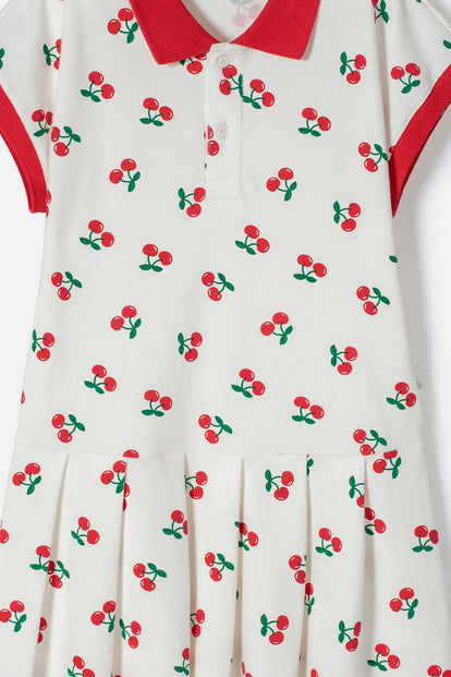 VESTIDO DE MIC MANGA CORTA MARFIL PARA NIÑA