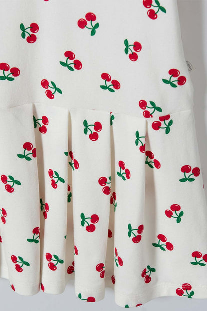 VESTIDO DE MIC MANGA CORTA MARFIL PARA NIÑA