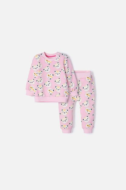 CONJUNTO DE LITTLEMIC ROSADO PANTALÓN LARGO PARA BEBÉ NIÑA