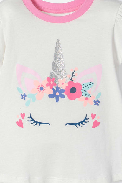 PIJAMA LITTLEMIC CON PANTALÓN LARGO MULTICOLOR PARA NIÑA 2T A 5T