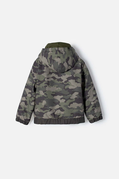 CHAQUETA LITTLEMIC CON CIERRE VERDE MILITAR NIÑO 2T A 5T