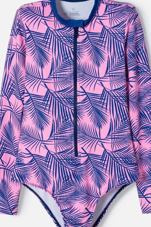 Card slide image -  VESTIDO DE BAÑO MIC MANGA LARGA MORADO PARA NIÑA