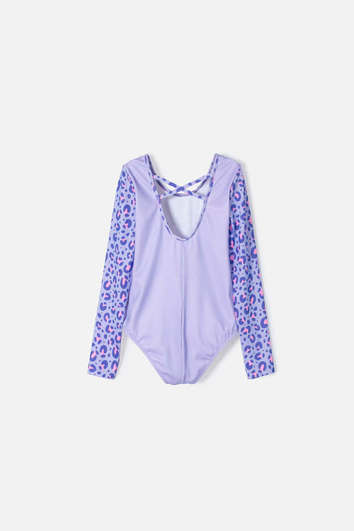 Card slide image -  VESTIDO DE BAÑO MIC MANGA LARGA MORADO PARA NIÑA
