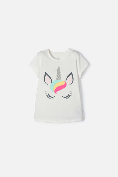  CAMISETA MIC MANGA CORTA MARFIL PARA NIÑA