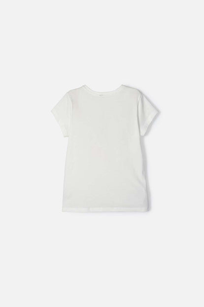 CAMISETA MIC MANGA CORTA MARFIL PARA NIÑA
