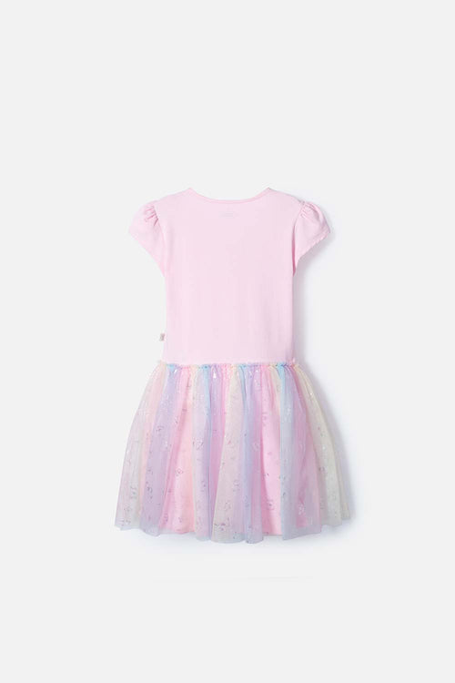 VESTIDO DE MIC CON FALDA EN TULL ROSADA PARA NIÑA