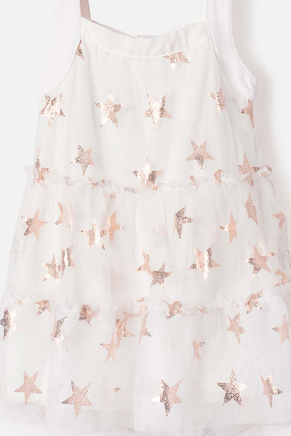 VESTIDO DE LITTLEMIC CON PANTY CRUDO PARA BEBÉ NIÑA